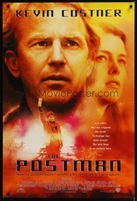 1t575 POSTMAN red black title style int'l 1sh '97 cool post-apocalyptic image of Kevin Costner!