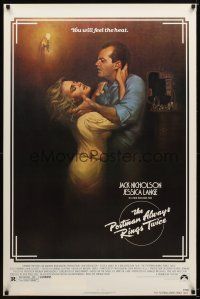 1t577 POSTMAN ALWAYS RINGS TWICE 1sh '81 art of Jack Nicholson & Jessica Lange by Rudy Obrero!