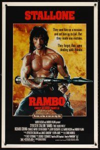 1t595 RAMBO FIRST BLOOD PART II 1sh '85 no man, no law, no war can stop Sylvester Stallone!