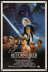 1t615 RETURN OF THE JEDI white title style B 1sh '83 George Lucas classic, great art by Sano!