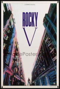 1t627 ROCKY V DS advance 1sh '90 Sylvester Stallone, John G. Avildsen boxing sequel, cool image!