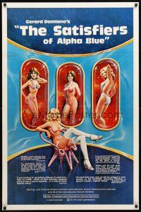 1t640 SATISFIERS OF ALPHA BLUE 1sh '81 Gerard Damiano directed, sexiest sci-fi artwork!