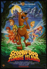 1t645 SCOOBY-DOO ON ZOMBIE ISLAND video 1sh '98 cool horror artwork of Scoob & The Gang!