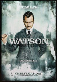 1t667 SHERLOCK HOLMES teaser DS 1sh '09 Guy Ritchie directed, Jude Law as Dr. Watson!