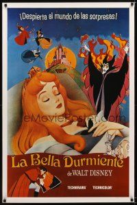 1t676 SLEEPING BEAUTY Spanish/U.S. 1sh R80s Walt Disney cartoon fairy tale fantasy classic!