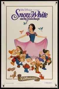 1t681 SNOW WHITE & THE SEVEN DWARFS 1sh R87 Walt Disney animated cartoon fantasy classic!