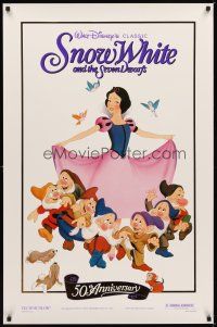 1t683 SNOW WHITE & THE SEVEN DWARFS foil 1sh R87 Walt Disney animated cartoon fantasy classic!