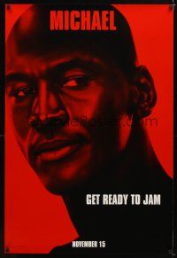 1t690 SPACE JAM teaser DS 1sh '96 cool close-up of basketball star Michael Jordan!