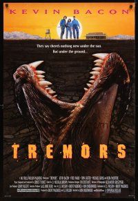 1t774 TREMORS 1sh '90 Kevin Bacon, Fred Ward, great sci-fi horror image of monster worm!
