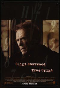 1t777 TRUE CRIME advance DS 1sh '99 great close up of director & detective Clint Eastwood!