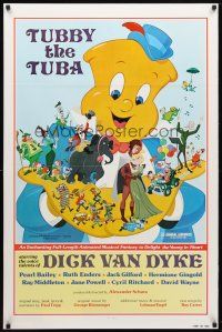 1t778 TUBBY THE TUBA 1sh R77 Dick Van Dyke, cartoon art of musical instruments!