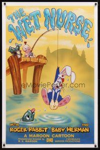 1t810 WET NURSE Kilian 1sh '88 Baby Herman goes fishing w/Roger Rabbit as the bait!
