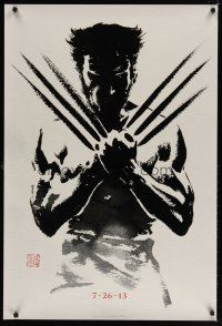 1t833 WOLVERINE style A teaser DS 1sh '13 cool stylized artwork of Hugh Jackman in title role!