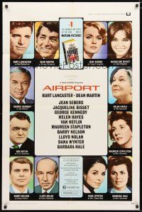 1w036 AIRPORT 1sh '70 Burt Lancaster, Dean Martin, Jacqueline Bisset, Jean Seberg & more!