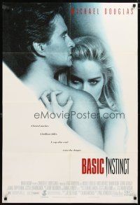 1w085 BASIC INSTINCT DS 1sh '92 Paul Verhoeven directed, Michael Douglas & sexy Sharon Stone!