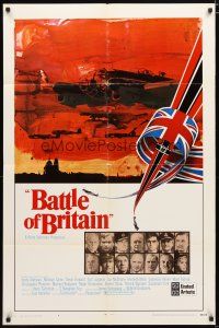 1w088 BATTLE OF BRITAIN style A 1sh '69 all-star cast in classic World War II battle!