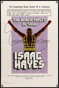 1w121 BLACK MOSES OF SOUL 1sh '73 art of Isaac Hayes, the superbad music event of a lifetime!