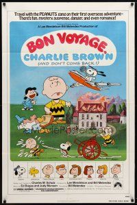 1w146 BON VOYAGE CHARLIE BROWN 1sh '80 Peanuts, Charles M. Schulz art, Snoopy!