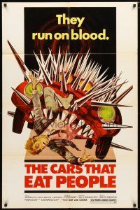 1w192 CARS THAT ATE PARIS 1sh '74 early Peter Weir, sensational art of killer auto eating people!