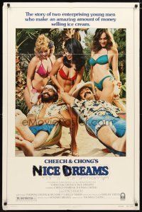 1w203 CHEECH & CHONG'S NICE DREAMS 1sh '81 two young men who make lots of money selling ice cream!