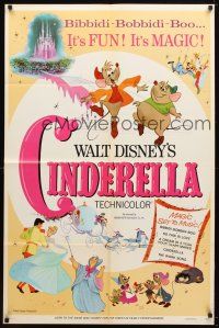 1w215 CINDERELLA 1sh R73 Walt Disney classic romantic musical fantasy cartoon!