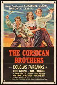 1w237 CORSICAN BROTHERS 1sh '41 Douglas Fairbanks Jr., Ruth Warrick, Akim Tamiroff!