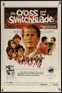 1w244 CROSS & THE SWITCHBLADE 1sh '70 artwork of Pat Boone, young Erik Estrada!