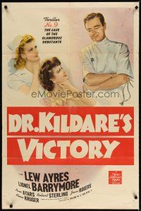 1w290 DR. KILDARE'S VICTORY 1sh '41 Lionel Barrymore, Lew Ayres, sexy nurse Ann Ayars!