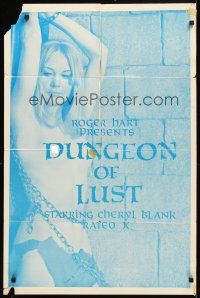1w298 DUNGEON OF LUST 1sh '76 sexy topless Annette Haven bound in chains!