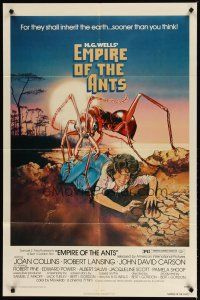 1w309 EMPIRE OF THE ANTS 1sh '77 H.G. Wells, great Drew Struzan art of monster attacking!