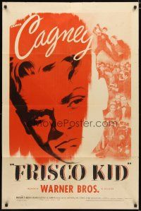 1w361 FRISCO KID 1sh R44 cool huge headshot artwork of James Cagney!