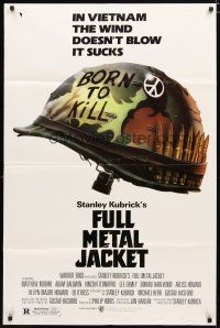 1w367 FULL METAL JACKET 1sh '87 Stanley Kubrick Vietnam War movie, Castle art!