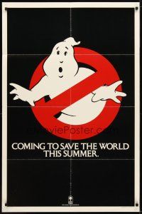 1w376 GHOSTBUSTERS teaser 1sh '84 Bill Murray, Aykroyd & Harold Ramis here to save the world!