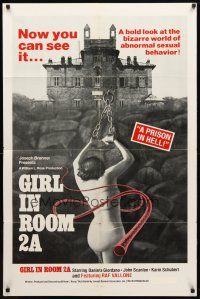 1w384 GIRL IN ROOM 2A 1sh '73 Daniela Giordano, bound woman in bondge horror sex thriller!