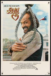 1w390 GOIN' SOUTH 1sh '78 great image of smiling Jack Nicholson by hanging noose in Texas!