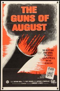 1w404 GUNS OF AUGUST 1sh R60s World War I documentary, narrated by Fritz Weaver!