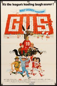 1w408 GUS 1sh '76 Walt Disney, Don Knotts & Tim Conway, football playing mule!