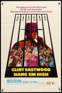 1w411 HANG 'EM HIGH 1sh '68 Clint Eastwood, they hung the wrong man & didn't finish the job!