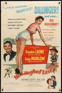 1w420 HE LAUGHED LAST 1sh '56 Blake Edwards, full-length super sexy chorus cutie Lucy Marlow!