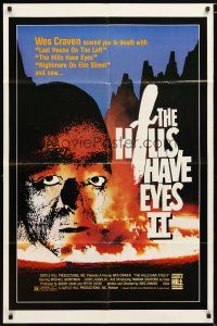1w437 HILLS HAVE EYES 2 1sh '85 Wes Craven horror, cool horror art of Michael Berryman!