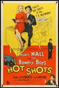 1w448 HOT SHOTS 1sh '56 Huntz Hall & The Bowery Boys are the big shots of the TV nutwork!
