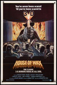 1w452 HOUSE OF WAX 1sh R81 Vincent Price, Charles Bronson, monster & sexy girl!