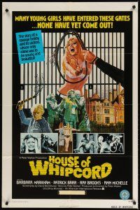 1w453 HOUSE OF WHIPCORD 1sh '74 sexy art of many young girls who go in, but never come out!