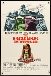 1w455 HOUSE THAT DRIPPED BLOOD int'l 1sh '71 Christopher Lee, Vampires! Voodoo! Vixens!