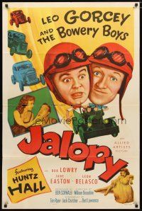 1w482 JALOPY 1sh '53 wacky racers Leo Gorcey, Huntz Hall, & The Bowery Boys!