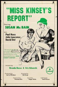 1w571 MISS KINSEY'S REPORT 1sh '77 Susan McBain, Herschel Savage, wacky sexy artwork!