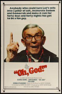 1w611 OH GOD 1sh '77 directed by Carl Reiner, great super close up of wacky George Burns!