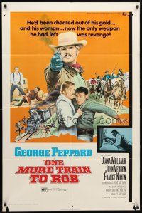 1w620 ONE MORE TRAIN TO ROB 1sh '71 great image of George Peppard pointing gun!