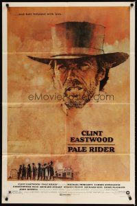 1w632 PALE RIDER 1sh '85 great artwork of Clint Eastwood by C. Michael Dudash!