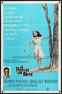 1w636 PATCH OF BLUE 1sh '66 Sidney Poitier & Elizabeth Hartman are each captive in their own world